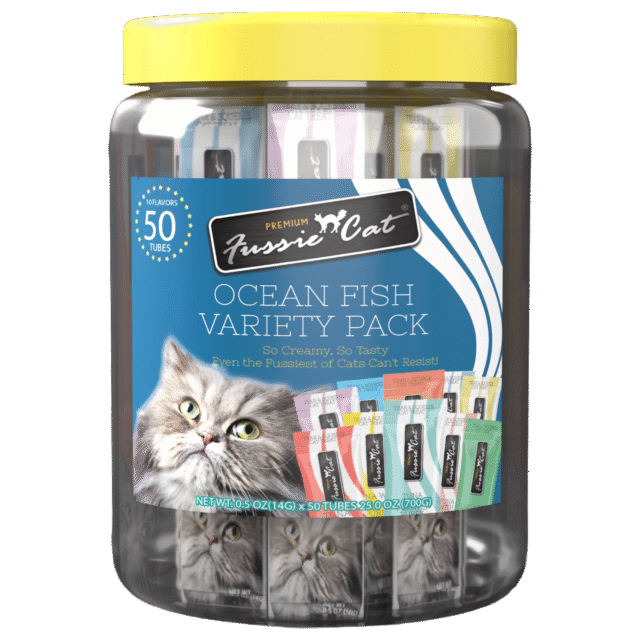 Fussie Cat Ocean Fish Purée Variety Pack (10 Flavors) Cat Treats