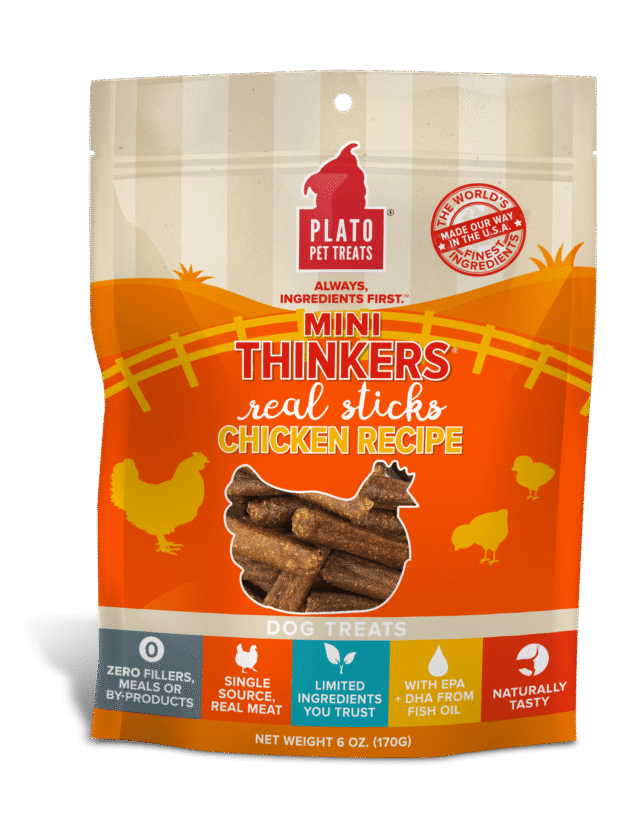Plato Mini Thinkers Chicken Recipe Dog Treats 6 Oz.
