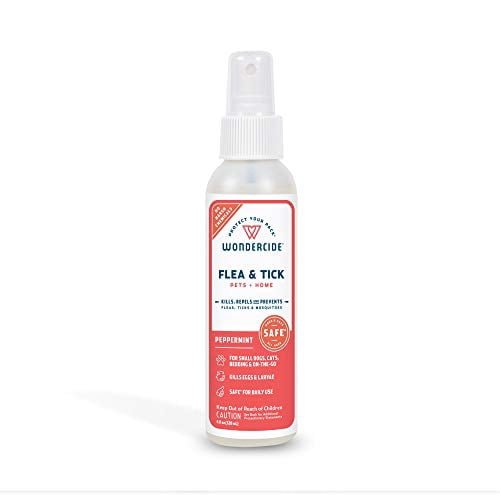 Wondercide – Flea Tick and Mosquito Spray for Dogs Cats and Home – Flea and Tick Killer Control Prevention Treatment – with Natural Essential Oils – Pet and Family Safe – Peppermint 4 oz