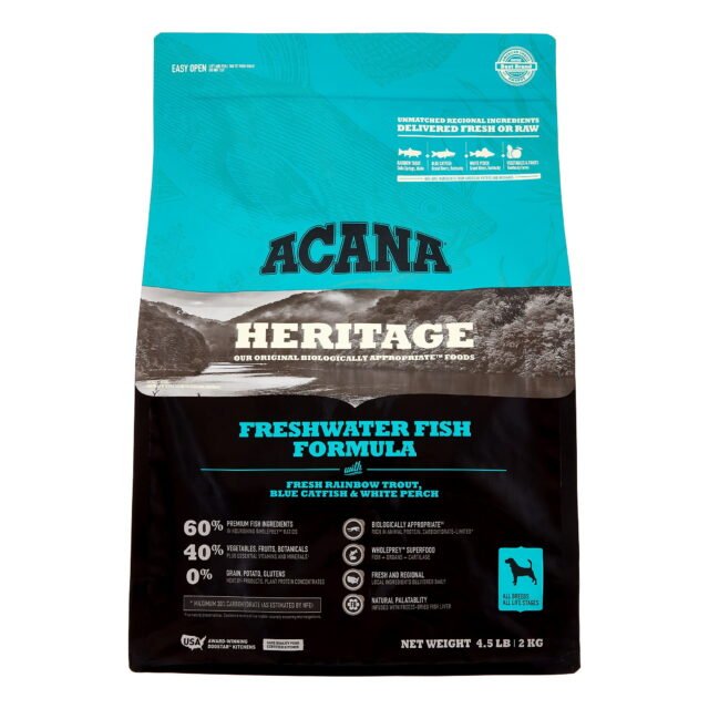 Acana Heritage Grain-Free Freshwater Fish Formula With Trout Catfish Perch & Greens Dry Dog Food