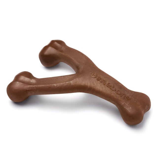 Benebone Real Peanut Durable Wishbone Dog Chew Toy Large