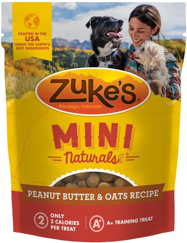 Zuke s Mini Naturals Soft Dog Training Treats Peanut Butter & Oats Tender Dog Chew Snacks 6 oz Pouch