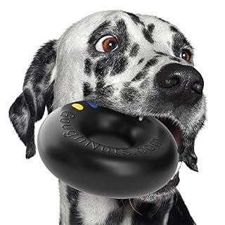 Goughnuts — Dog Toys for Aggressive Chewers | Virtually Indestructible Dog Toys for Large Breeds Such as Pit Bulls | Heavy Duty Dog Toy | Black