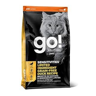 GO! SOLUTIONS SENSITIVITIES Limited Ingredient Dry Cat Food, 8 lb – Grain Free Duck Recipe – Cat Food to Support Sensitive Stomachs