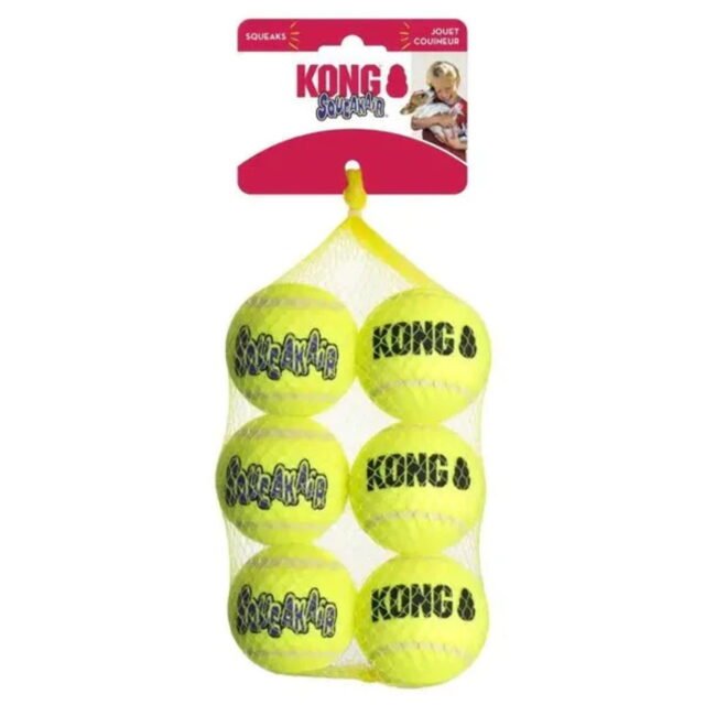 Kong Air Kong Squeakers Tennis Balls – Medium 6 Count