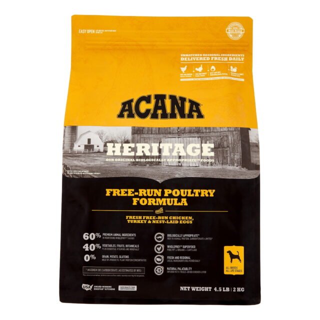 Acana Heritage Free-Run Poultry Formula Grain-Free Chicken Turkey & Egg Dry Dog Food