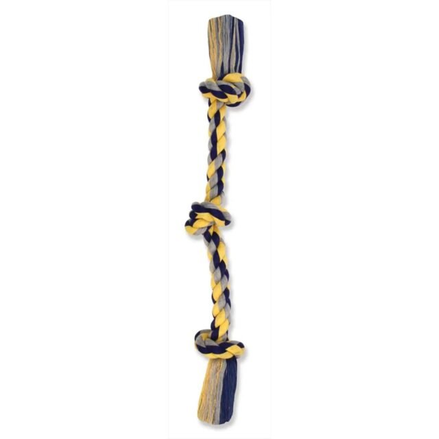 Flossy Chews Cottonblend Color 3-Knot Rope Tug Large