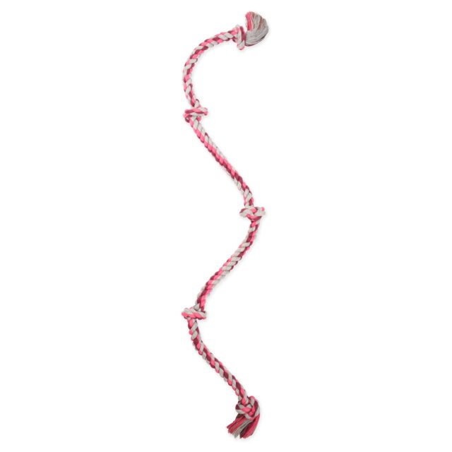 Mammoth Flossy Chews Cottonblend 5 Knot Tug Rope Dog Toy Super XL 72 Assorted Colors