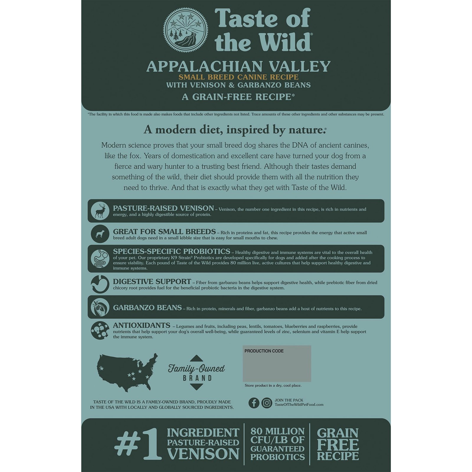 Taste of the Wild Appalachian Valley Small Breed Grain-Free Dry Dog Food
