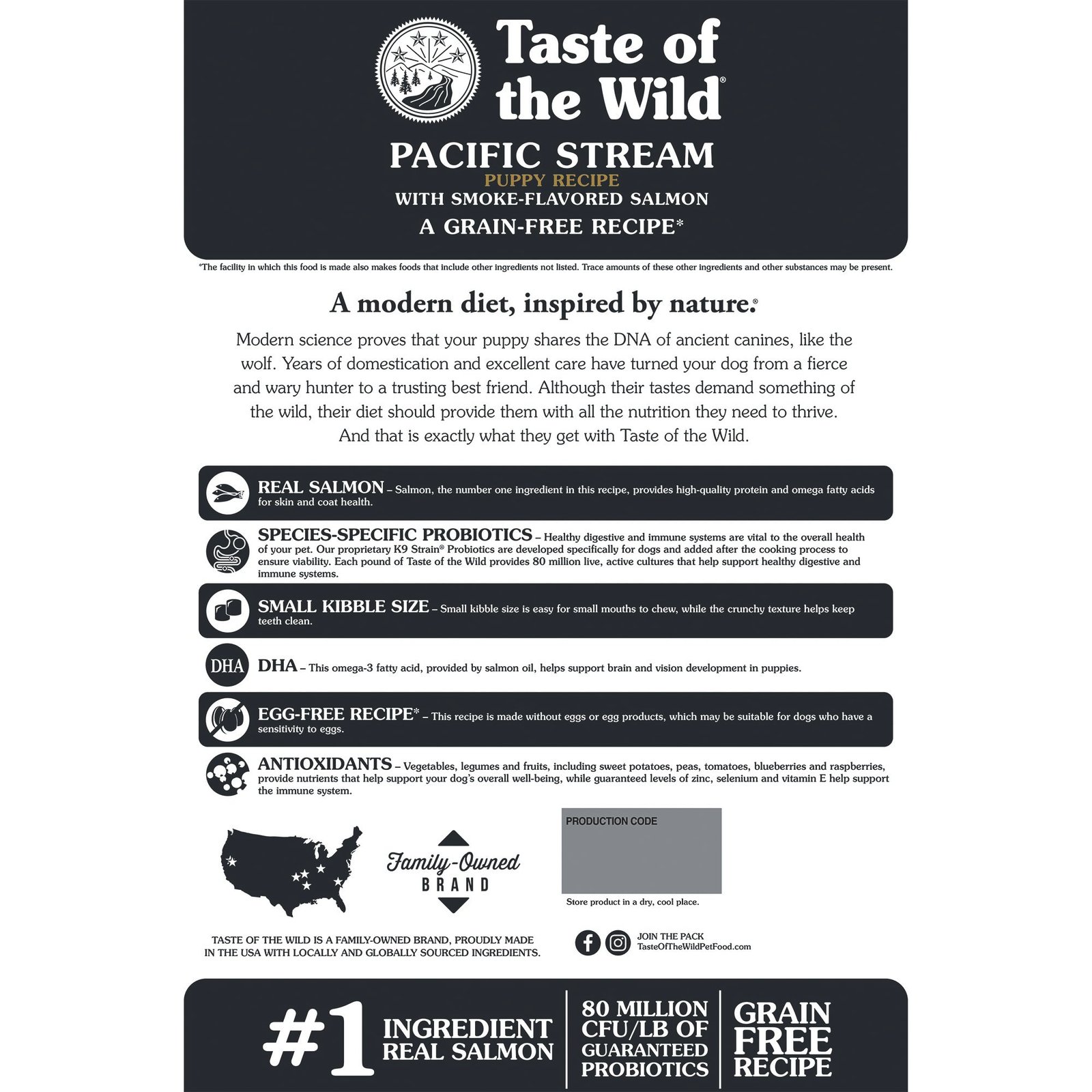 Taste of the Wild Grain-Free Puppy Smoked Salmon Pacific Stream Dry Dog Food