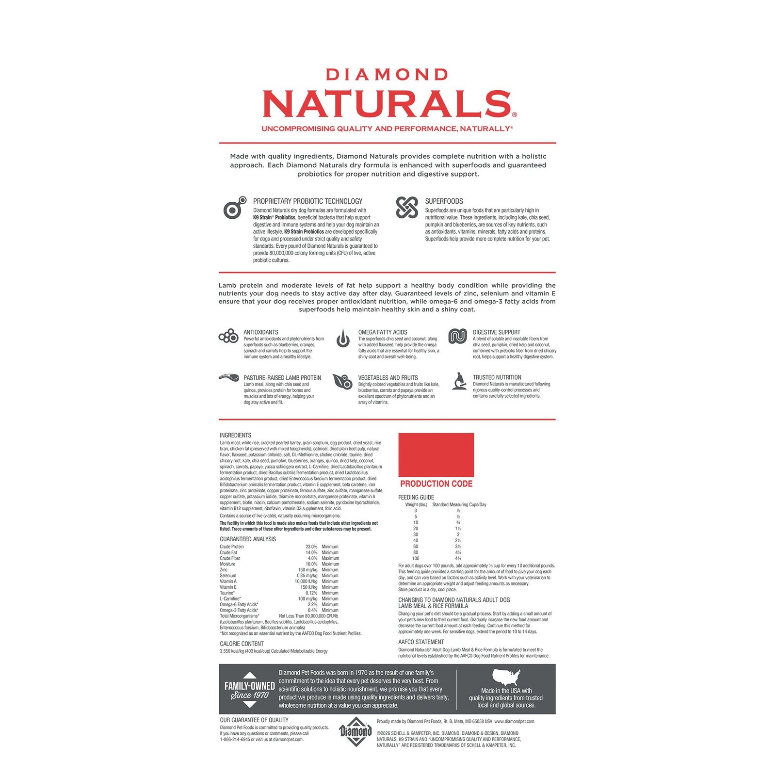 Diamond Naturals Lamb & Rice Adult Dry Dog Food