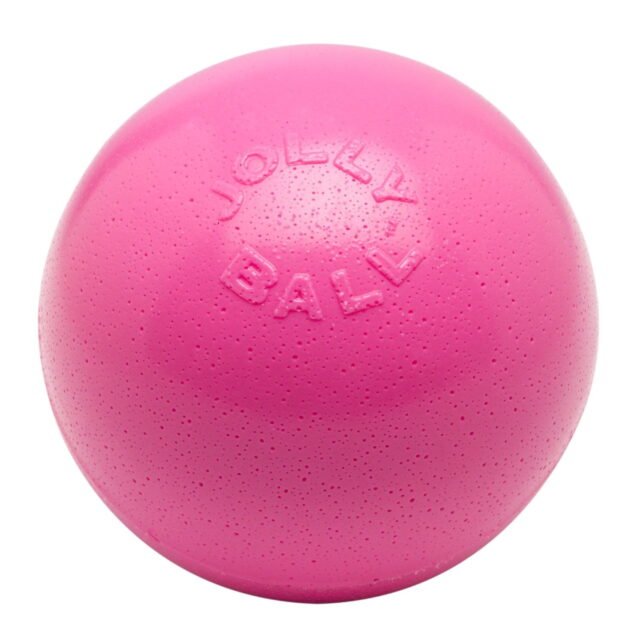 Jolly Pet Bounce-N-Play Ball Pink 8 inch Bubblegum Scented Rubber Dog Toy