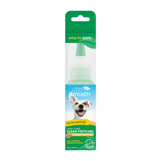 TropiClean Fresh Breath No Brushing Peanut Butter Flavor Clean Teeth Dental & Oral Care Gel for Dogs 2oz – A