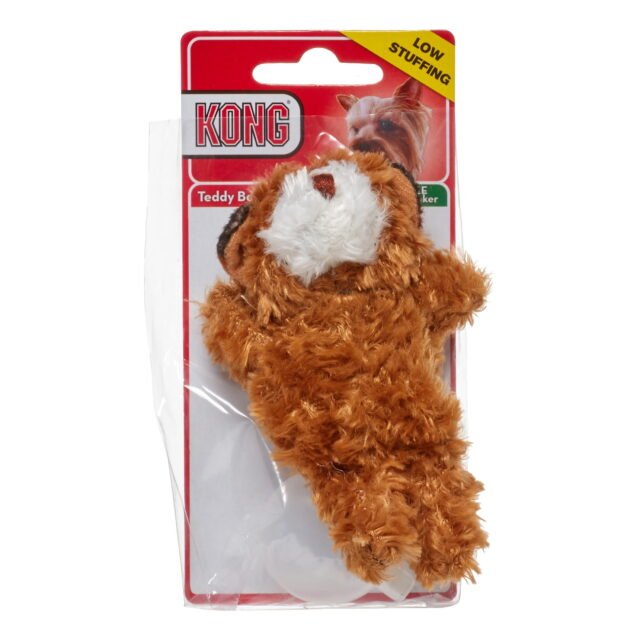 KONG Plush Teddy Bear Dog Toy with Squeaker Extra Small