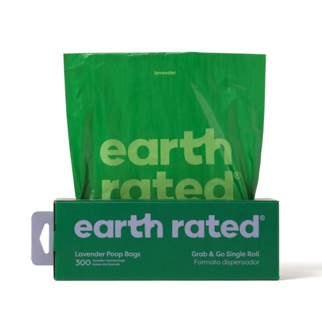 Earth Rated Lavender Scent Large Single Roll Waste Dog Disposal Bags – 300ct: Scented, Odor Control