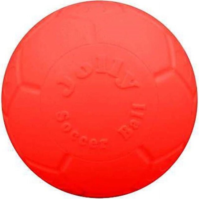 Jolly Pets Soccer Ball Orange 8 inch Vanilla Scented Rubber Chew Toy for Dogs