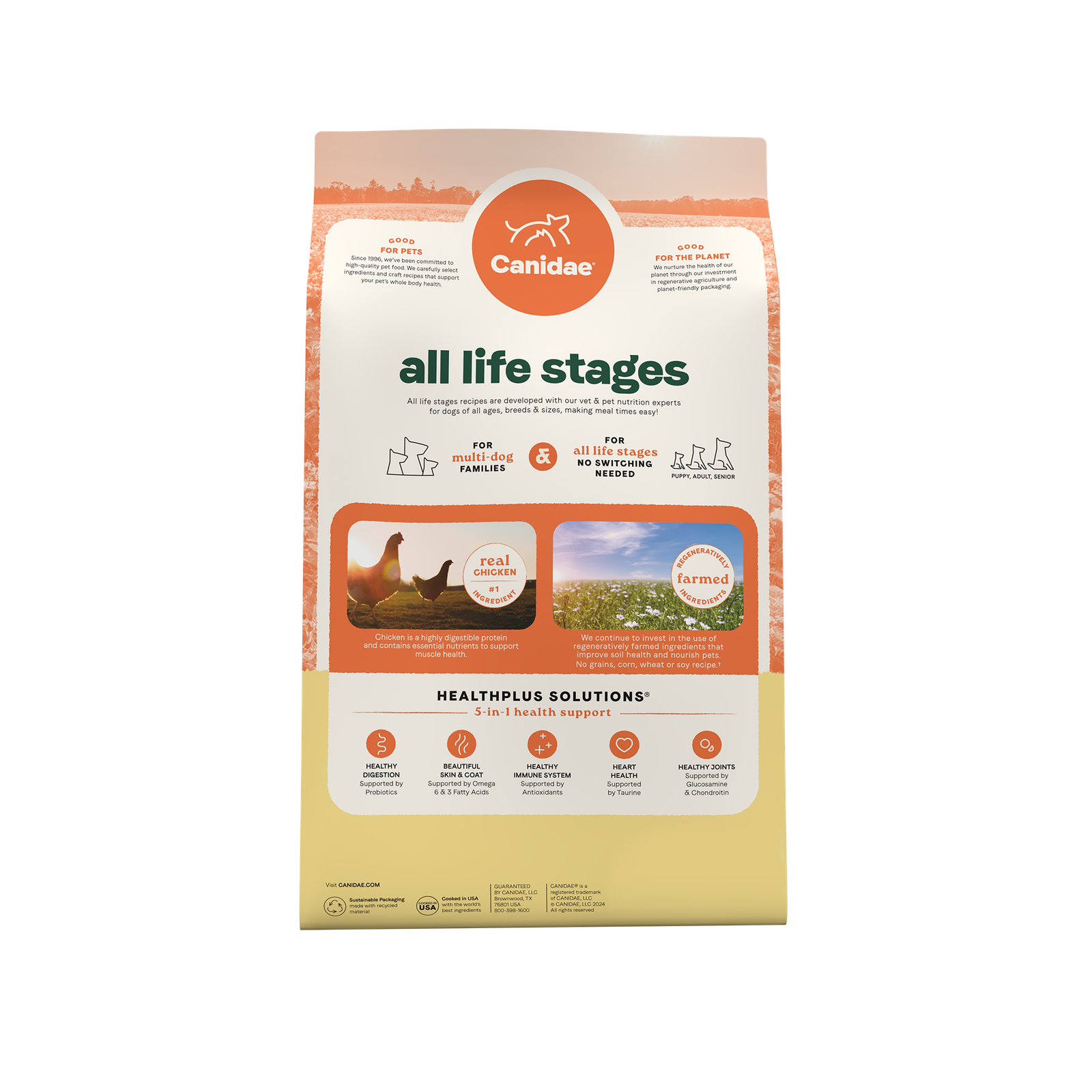 Canidae All Life Stages Real Chicken & Potato - back of bag