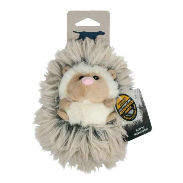 5 in. Real Feel Fluffy Hedgehog Mini Dog Toy