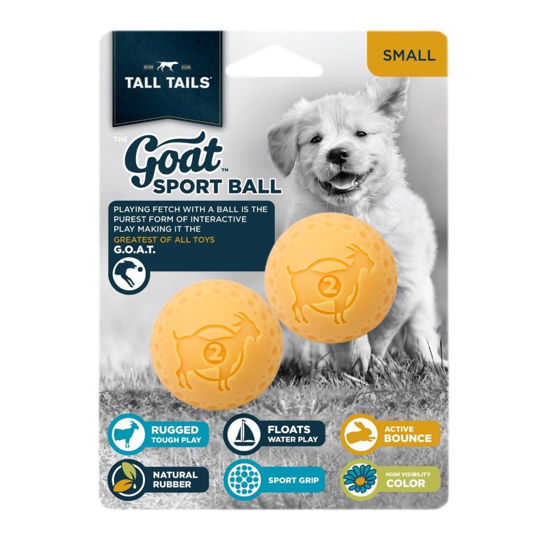 2 in. Goat Ball Dog Toy, Yellow