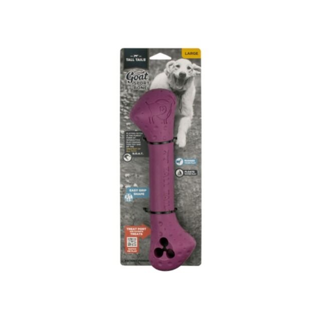 12 in. Goat Bone Dog Toy, Purple