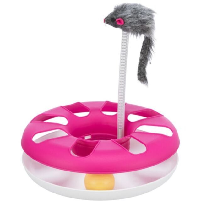 Cat Activity – Crazy Circle with Plush Mouse, Pink