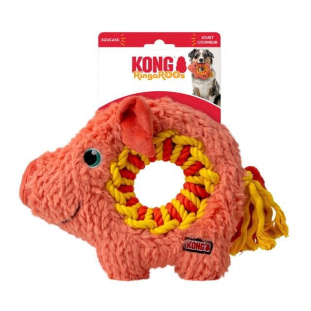 Ringaroos Dog Toy, Pig – Medium