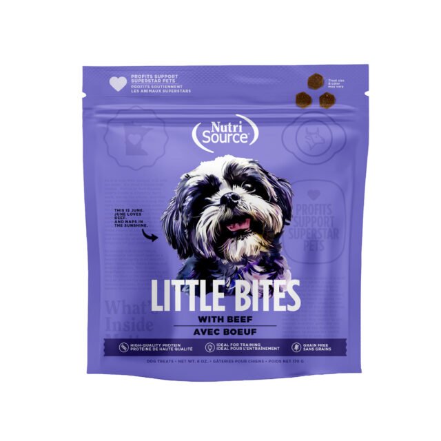 NutriSource Grain-Free Little Bites Beef Dog Treats – 6 oz