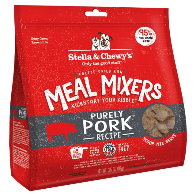 Stella & Chewy’s Purely Pork Freeze-Dried Meal Mixer – 3.5 oz