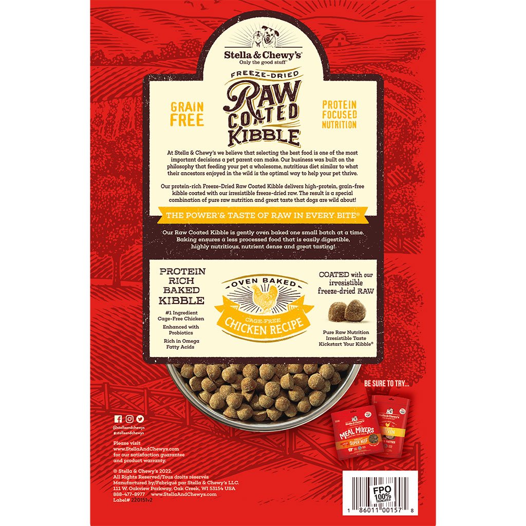 Stella & Chewy’s Raw Coated Kibble Grain-Free Cage-Free Chicken Recipe Dog Food