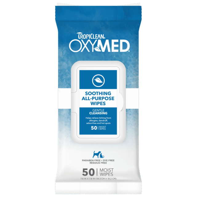 TropiClean OxyMed Soothing Relief Wipes for Dogs and Cats 50ct