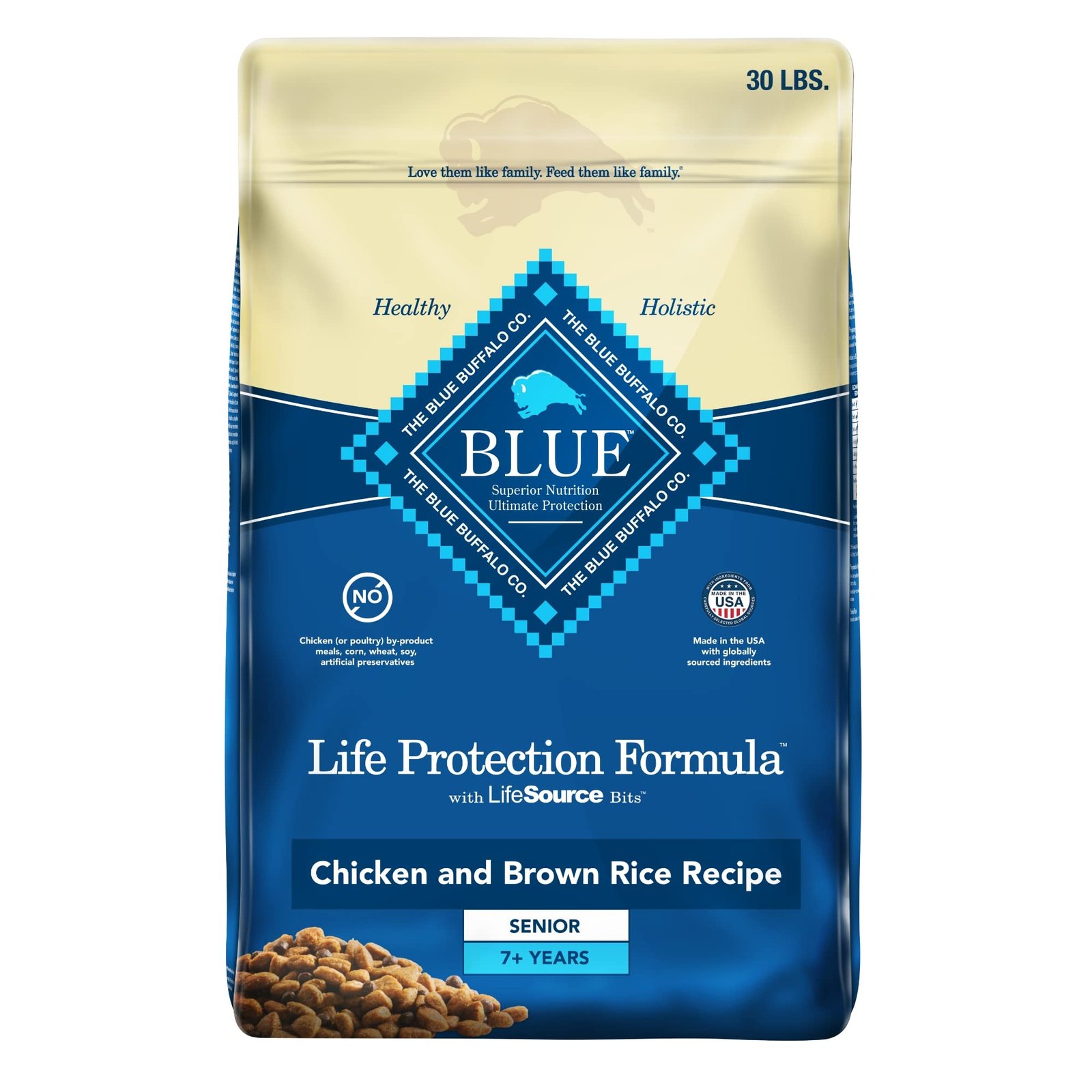 Blue Buffalo Life Protection Formula Natural Senior Dry Dog Food with Chicken and Brown Rice