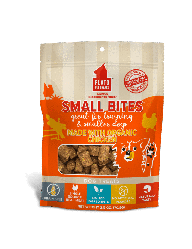 Plato Small Bites Organic Chicken Dog Treats