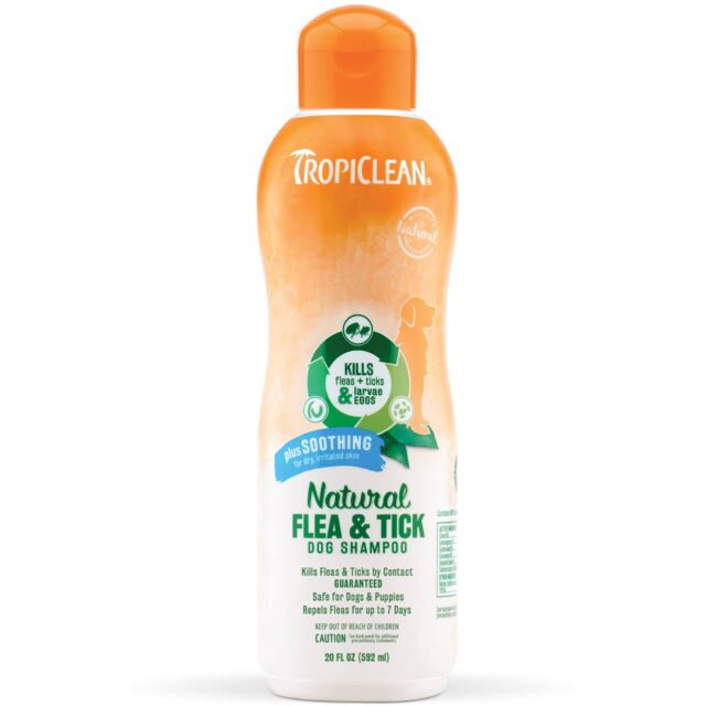 TropiClean Natural Flea & Tick Soothing Shampoo for Dogs 20 oz.