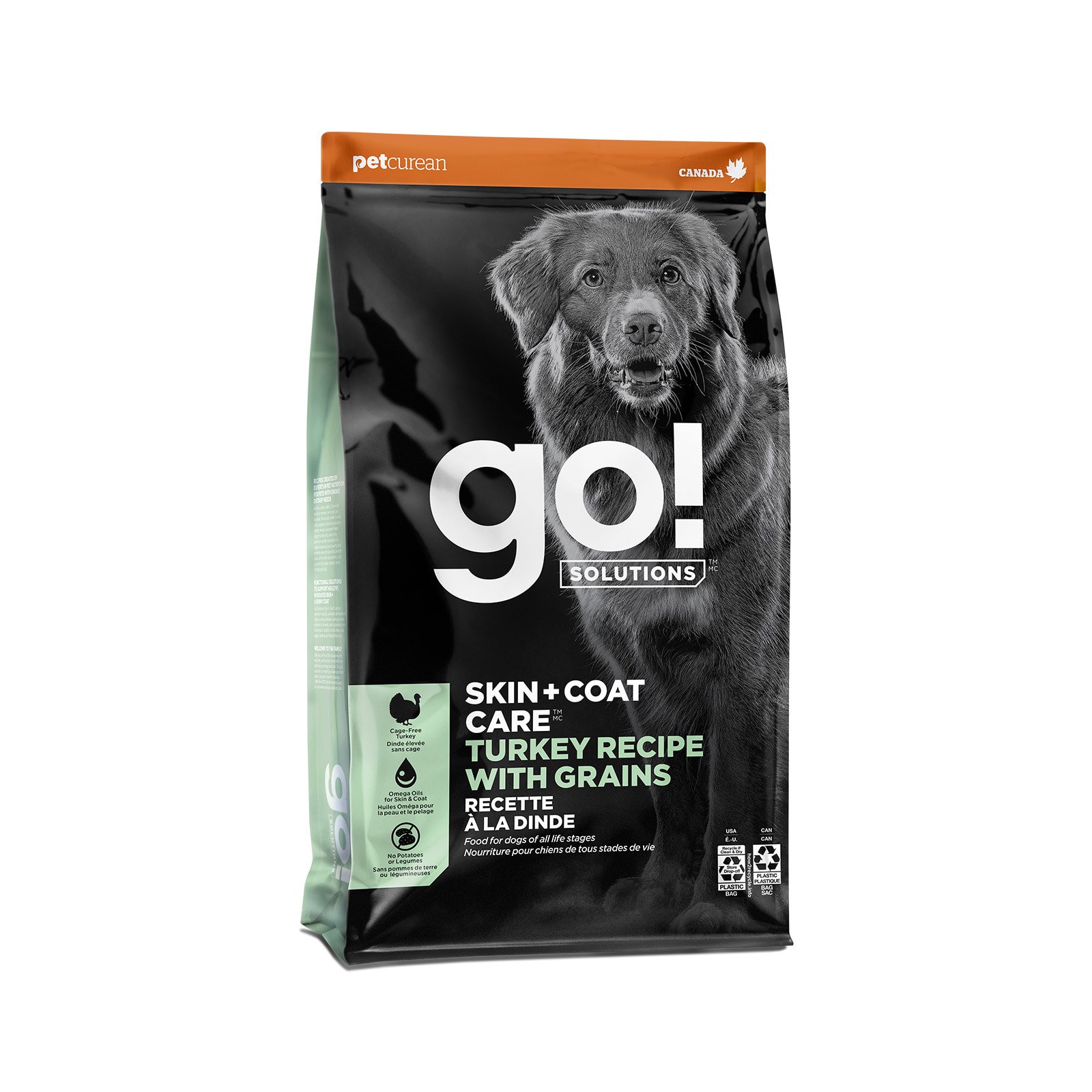 GO! Solutions Skin + Coat Care Turkey Recipe with Grains Dry Dog Food