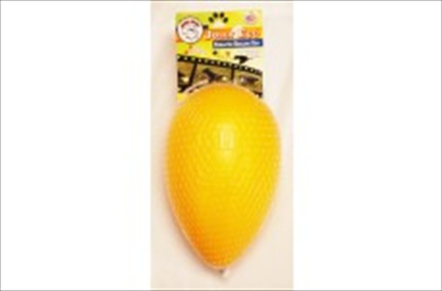 Jolly Pets Egg 12 inch Yellow Hard Plastic Chew Toy for Large Dogs