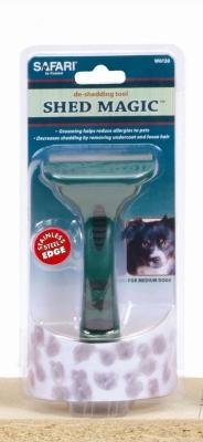 Safari by Coastal Shed Magic De Shedding Tool with Stainless Steel Blades for Dogs with Medium to Long Hair